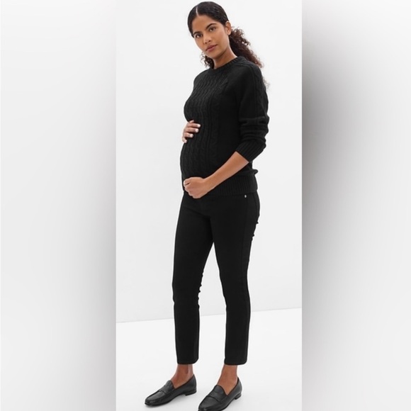 GAP Maternity Cable Knit Sweater & NWT tee Black Size Small EUC 100% cotton - Picture 5 of 16